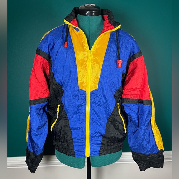 Vintage Jackets & Blazers - Vintage colorblock Windbreaker Jacket